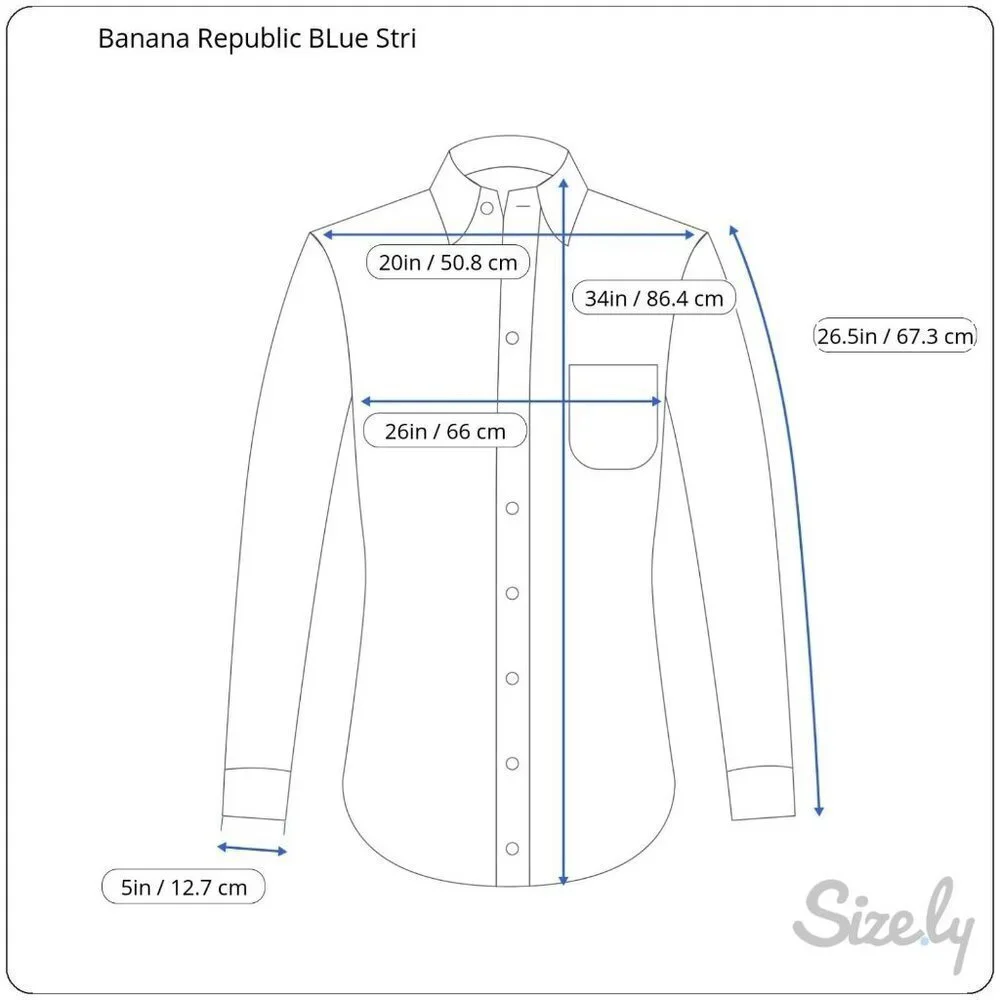 Banana Republic Mens Size XL Blue Striped Long Sleeve Button Up Shirt 17-17.5